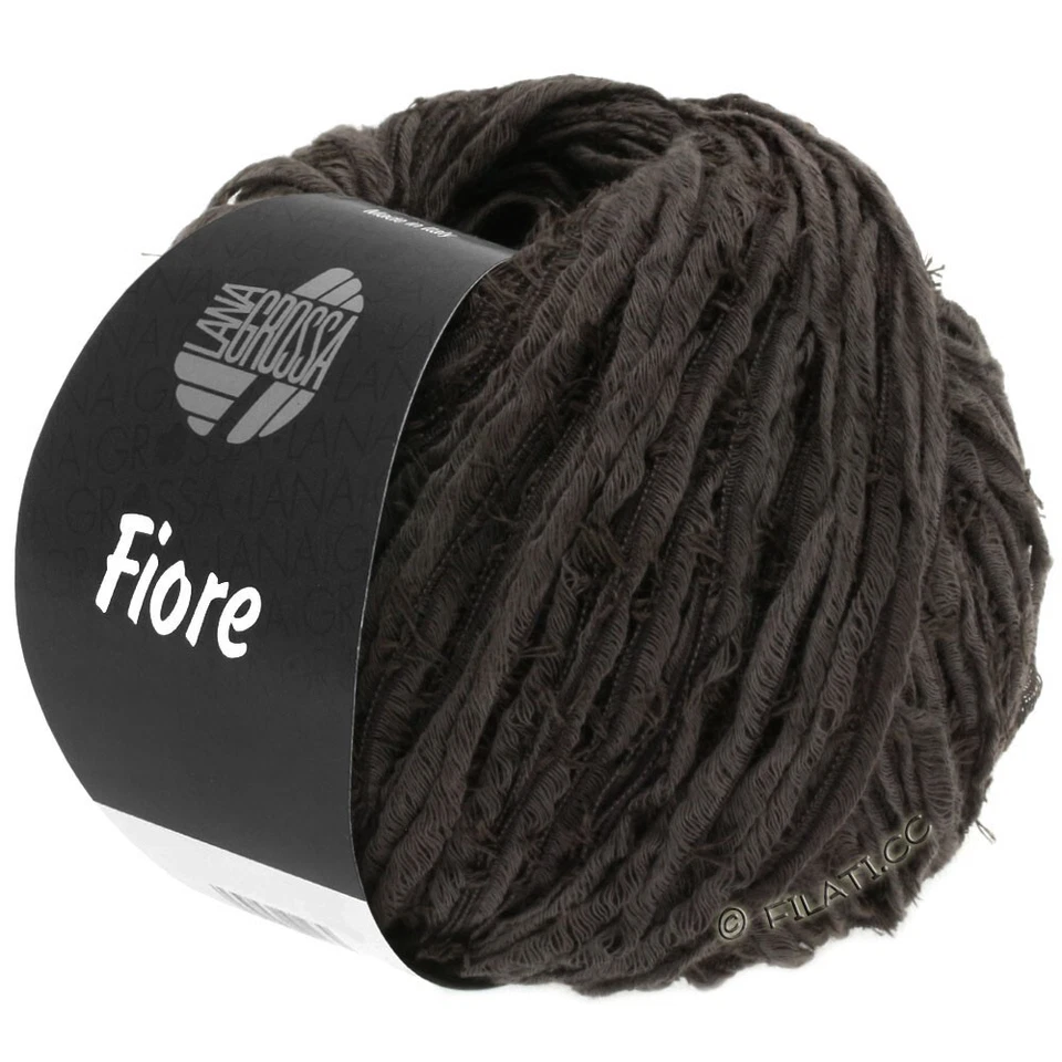 Пряжа Lana Grossa Fiore (лента) | 8 мотков | #11 темно-коричневая - Изображение 1 из 1