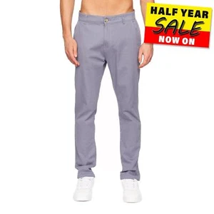Crosshatch Roysden Hombre Elegante Casual Confort Chinos Azul Pálido (Ajustado) - Imagen 1 de 1
