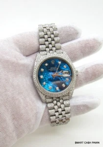 ROLEX 126300 DATEJUST II 41mm CUSTOM ICED OUT 14TCW DIAMOND 2020's JUBILEE WATCH - Picture 1 of 13