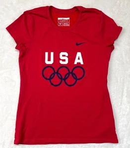 Nike Sport 2008 USA Sommer Olympische Peking Damen Gr. M Rot T-Shirt Swoosh - Bild 1 von 8