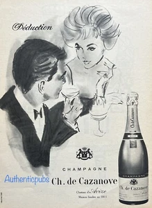 PUBLICITE CH DE CAZANOVE CHAMPAGNE CHATEAU D'AVIZE SEDUCTION DE 1960 FRENCH AD - Picture 1 of 1