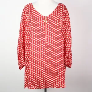 Nuevo con etiquetas Roz & Ali Blusa para mujer 3X lunares con cremallera cuello rollo pestaña - Imagen 1 de 5