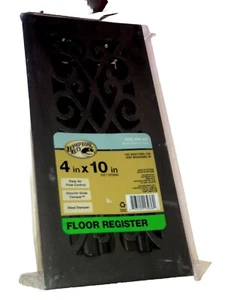 Hampton Bay Registro Ventilazione a Pavimento 4x10 Ventilazione Aria Elegante Scorrimento Nero Opaco - Foto 1 di 6