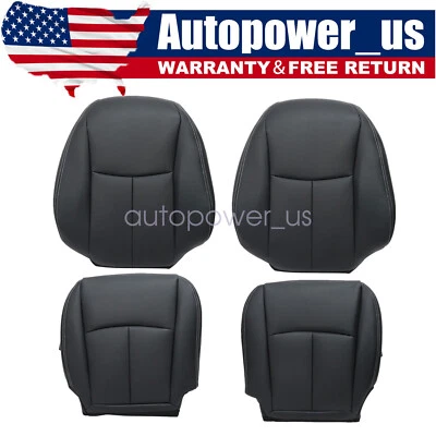 For 2014-2020 Infiniti Q50 Driver & Passenger Bottoms Tops Leather Cover Black - Imagem 1 de 4