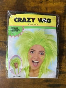 Wig Green Crazy Amscan Unisex Costume Party Cosplay Grinch Halloween Scientist - Picture 1 of 2