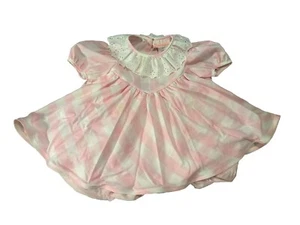 Vintage 4T Kleid rosa kariert Spitzenkragen Marke Isabella - Bild 1 von 11