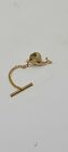 Vtg nautical whale tie tac pin men accessories gold tone