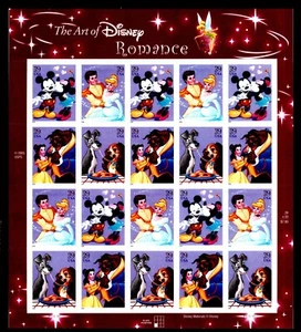 EE. UU. #4025-4028 ARTE DE DISNEY ROMANCE PANEL 20 - OGNH - EN MUY BUEN ESTADO - CV $24,00 (E#725) - Imagen 1 de 1