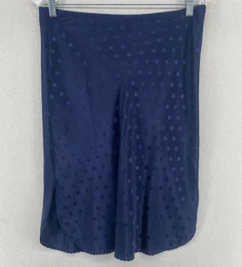 BONWIT TELLER RALPH MONTENERO Blanche P Polka Dot Jacquard Half Slip Blue USA - Picture 1 of 15