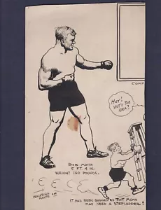 ESTREMAMENTE RARO 1910 originale artwork boxer BOB MOHA Milwaukee GREB GIBBONS boxe - Foto 1 di 1