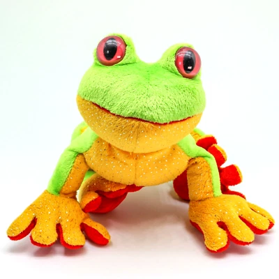 Ganz Webkinz Tree Frog Plush Stuffed Animal Green Yellow Red No Code Tag - Image 1 of 4