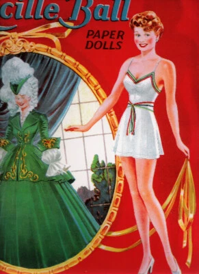 VINTAGE UNCUT 1944 LUCILLE BALL PAPER DOLLS~NOSTALGIC & RARE~#1 TOP REPRODUCTION - Image 1 of 4