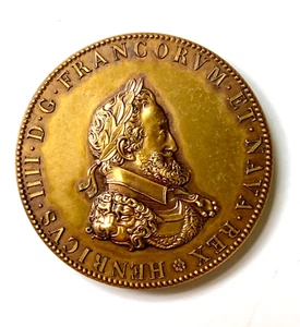 Bronze Heinrich IV., Restitution Geburt des Dauphins Ludwig XIII. - Frankreich Medaille - Bild 1 von 4