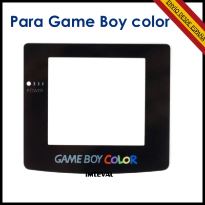 PANTALLA DE REPUESTO PARA NINTENDO GAME BOY COLOR NEGRA NEGRO PLASTICO FRONTAL