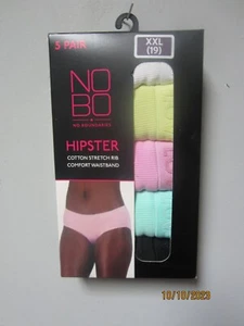No Boundaries Womens 5-Pr Cotton Stretch Rib Solid Hipster Underwear Sz XXL (19) - Picture 1 of 2