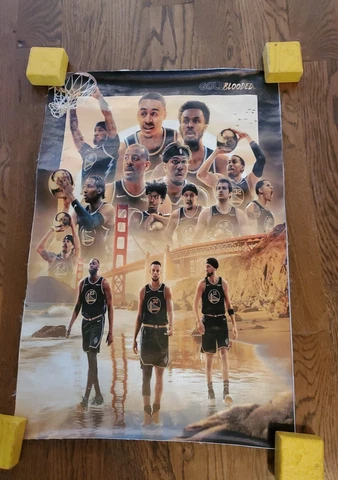 Golden State Warriors Gold blooded canvas  poster- 24x16.  Curry Cover