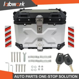Labwork 45L Motorcycle Luggage Waterproof Tail Box Trunk Storage Top Case Silver - Picture 1 of 23