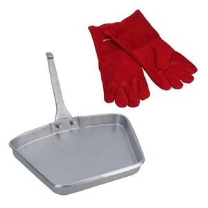 Bandeja de ceniza Ashpan de metal galvanizado de 11"" para chimenea de 16"" con mango y guantes - Imagen 1 de 6