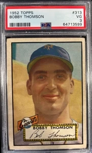 1952 Topps Bobby Thomson PSA 3 VG #313 New York Giants Rare - Bild 1 von 2