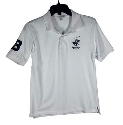 Beverly Hills Polo Club Polo Shirt Boys Size XL White Cotton Polyester Preowned - Image 1 of 4