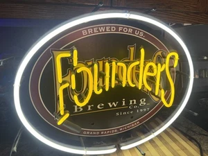 FOUNDERS BREWING COMPANY LED BEER BAR SIGN 24" X  18" MAN CAVE - Picture 1 of 1