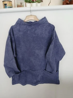 ALFREDSON Fishermans Breton Smock Artists smock faded blue, Boat neck