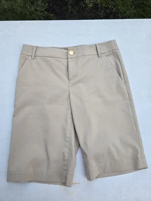 Pantalones Cortos Tory Burch Tostados Frente Plano/Bermudas Talla 4 Foto 1 de 4