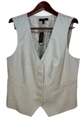 Chaleco trasero de encaje gris The Limited para mujer nuevo con etiquetas talla grande elegante chaleco de carrera Foto 1 de 4