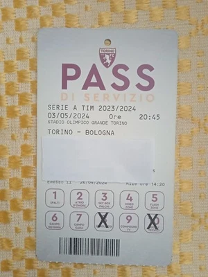 TORINO - BOLOGNA 3/05/2024 PASS / STADIO OLIMPICO GRANDE TORINO  - Immagine 1 di 2