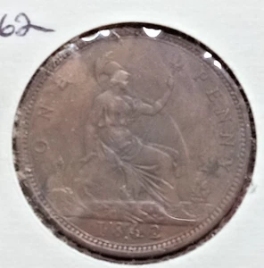 Großbritannien 1862 Penny zirkulierte Erhaltung hat Kratzer auf der Vorderseite - Bild 1 von 2