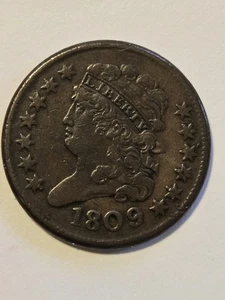 1809/6 Half Cent, Classic Head, Beautiful Coin - Picture 1 of 7