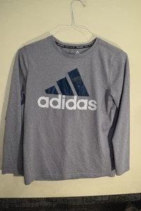 Adidas Shirt Youth Large Long Sleeve Climalite Athletic Performance 14/16 - Picture 1 of 18