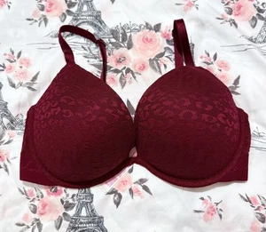 PINK Bra Wear Everywhere Super Push Up Bra Size 34D Victorias Secret Red Leopard - Picture 1 of 10