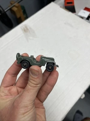Vintage Midgetoy Model Car Army Jeep 2.5" Long Diecast Rockford Illinois USA - Image 1 of 4
