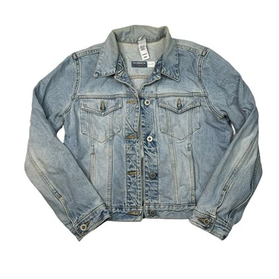 Liz Claiborne Y2K Cropped Jean Trucker Jacket VTG Light Wash MP Medium Petite - Image 1 of 4