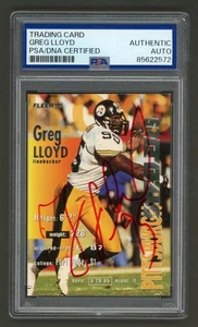 Greg Lloyd Signed 1995 Fleer Card #319 (PSA) Pittsburgh Steelers Auto - Picture 1 of 2