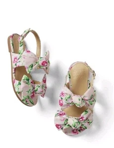 Janie and Jack Dahlia Double Bow Sandal Size 6c Toddler New - Picture 1 of 9