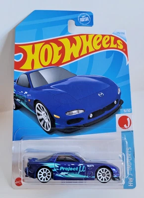 Mazda RX-7 azul oscuro Hot Wheels 2024 HW J-Imports '95 Foto 1 de 3