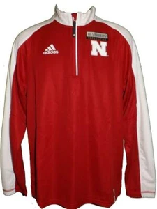 Nebraska Corn Huskers Mens Sizes S-M-L-XL-2XL 1/4 Zip Adidas Hi-Vis Jacket $70 - Picture 1 of 9
