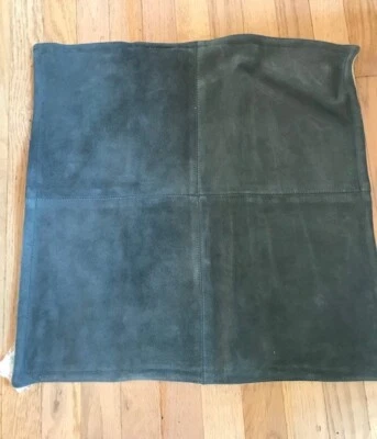 Pottery Barn Pieced Suede Pillow Cover Charcoal Gray 20 sq Patchwork New🦩 - Image 1 of 2