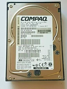 36,4GB Compaq BD036635C5 Wide Ultra 3 SCSI 80-pin 10K RPM 3.5 " Hard Drive - Picture 1 of 1