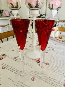 Waterford Crystal Glasses Crimson Love And Romance - Picture 1 of 7