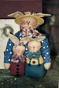 HONEY HOLLOW HARES Bunny Doll Pattern by Loving Stitches NEW - Picture 1 of 3