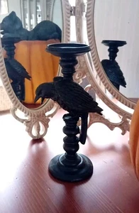 Tk Maxx Halloween Large Black Crow Raven Candlesticker Candle Holder - Picture 1 of 6