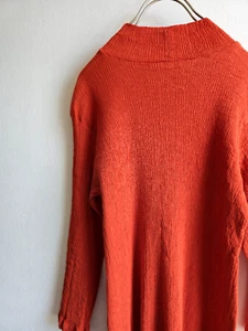 Excellent HaaT Issey Miyake Orange Cotton Dress Kyo Chijimi Size 2 Made In Japan - Picture 1 of 17