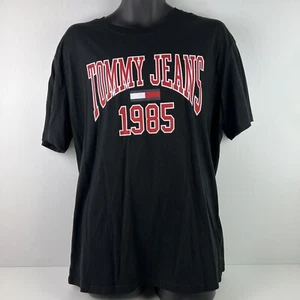 Tommy Jeans College Spellout Graphic T-Shirt Mens XL Black/Red BNWT 57/75 - Picture 1 of 8
