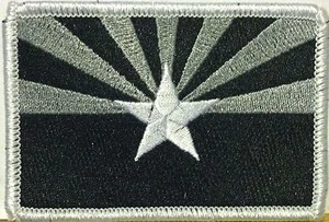 ARIZONA Flagge Bügelbild taktischer Patch schwarz, weiß & grau Version weißer Rand #72 - Bild 1 von 1
