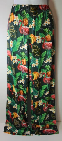 Baylor University Bears Women Large 12-14 Hawaiian Floral SOFT Pajama Pants NWT Cover