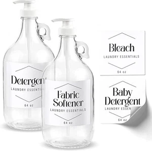 Botella dispensadora de bomba de vidrio de medio galón, para detergente líquido para ropa, tela... - Imagen 1 de 8