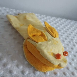 Vintage Osterhase Handpuppe Hase Plüschtier Cottontail gelb Handarbeit - Bild 1 von 14